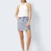 Noisy May HIGH WAISTED SLIT DENIM SKIRT -Noisy May Shop 27024731 LightBlueDenim 007