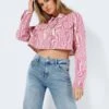 Noisy May CROPPED PRINTET DENIM JACKET -Noisy May Shop 27024798 BrazzilianSand 1021051 007