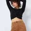 Noisy May LONG SLEEVED KNOT DETAIL TOP -Noisy May Shop 27024890 Black 007