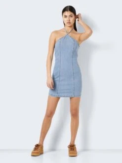 Noisy May HALTERNECK DENIM DRESS -Noisy May Shop 27025135 LightBlueDenim 004