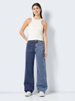Noisy May TWO-COLOURED HIGH WAISTED JEANS -Noisy May Shop 27025356 LightBlueDenim 1028386 004