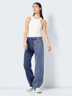 Noisy May TWO-COLOURED HIGH WAISTED JEANS