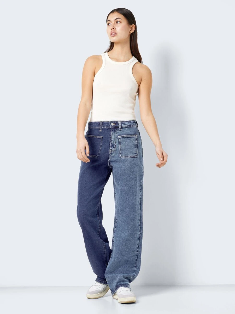 Noisy May TWO-COLOURED HIGH WAISTED JEANS