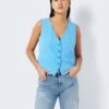 Noisy May SHORT WAISTCOAT 1 Noisy May SHORT WAISTCOAT -Noisy May Shop 27025556 AzureBlue 1030586 007
