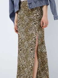 Noisy May LONG LEOPARD PRINTED SKIRT 12 Noisy May LONG LEOPARD PRINTED SKIRT -Noisy May Shop 27025687 Black 1031783 006