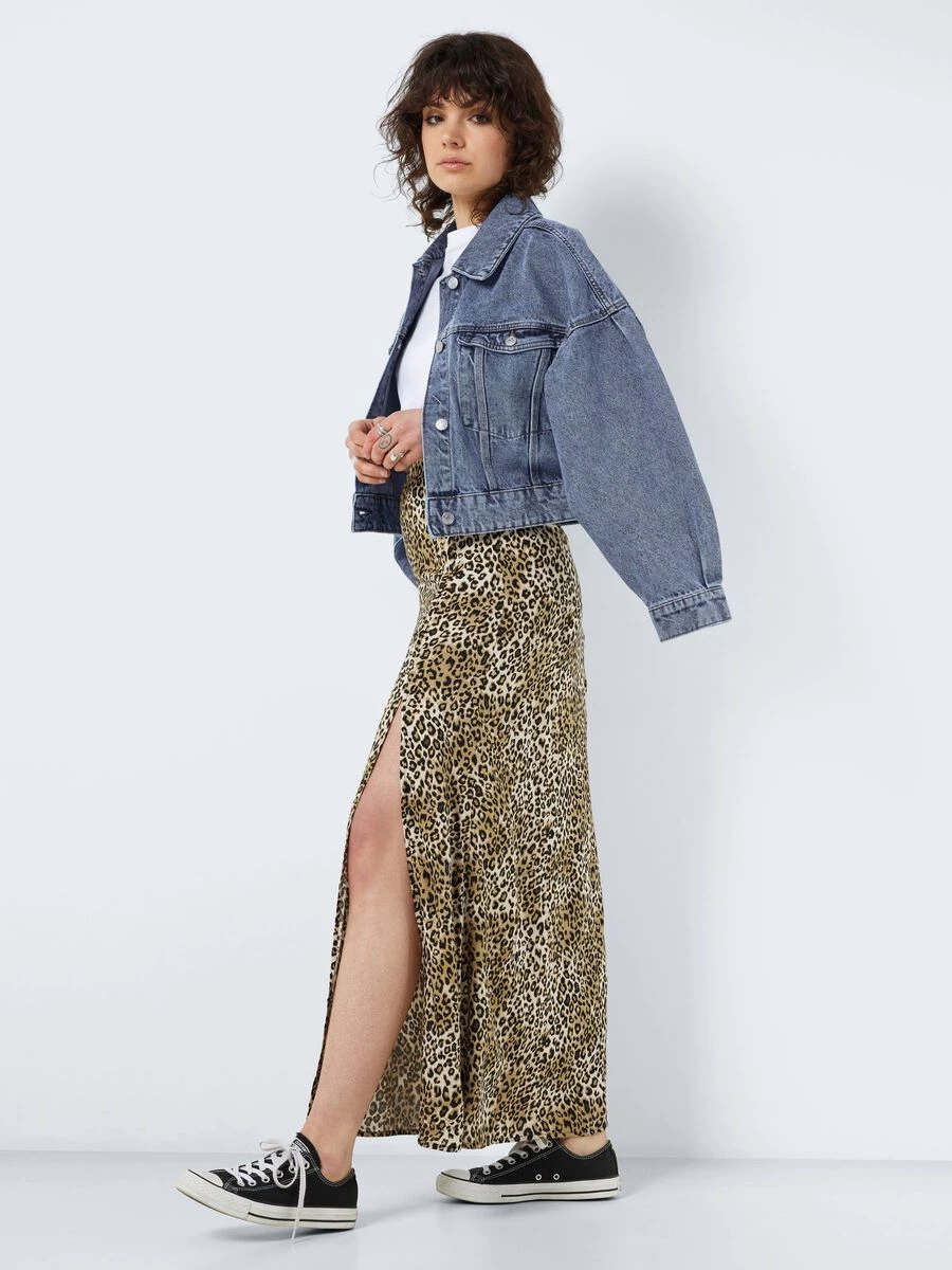 Noisy May LONG LEOPARD PRINTED SKIRT