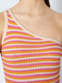 Noisy May KNITTED ONE SHOULDER DRESS -Noisy May Shop 27025840 Eggnog 1049531 006