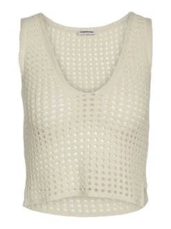 Noisy May KNITTED V-NECK TOP -Noisy May Shop 27025925 Eggnog 001