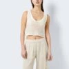 Noisy May KNITTED V-NECK TOP -Noisy May Shop 27025925 Eggnog 007