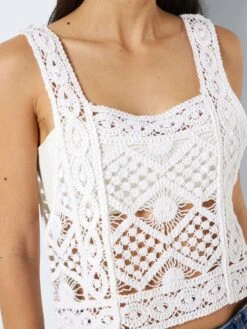 Noisy May CROPPED KNITTED TOP -Noisy May Shop 27026011 Eggnog 006