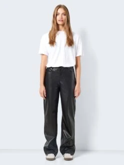 Noisy May HIGH WAISTED FAUX LEATHER TROUSERS -Noisy May Shop 27026066 Black 004