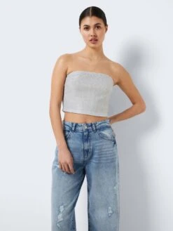 Noisy May STRAPLESS GLITTER TOP