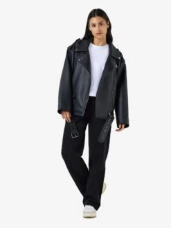 Noisy May OVERSIZE FAUX LEATHER JACKET -Noisy May Shop 27027014 Black 004 1