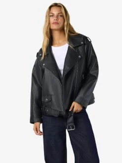 Noisy May OVERSIZE FAUX LEATHER JACKET