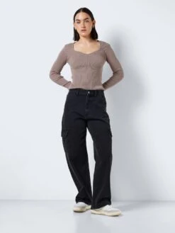 Noisy May NMALEXA NORMAL WAISTED CARGO JEANS -Noisy May Shop 27027067 BlackDenim 1052827 004