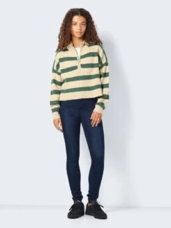 Noisy May KNITTED ZIP PULLOVER -Noisy May Shop 27027383 FoliageGreen 1054810 004