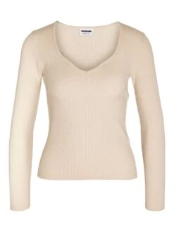 Noisy May SCOOP NECK KNITTED PULLOVER -Noisy May Shop 27027584 Eggnog 1061798 001
