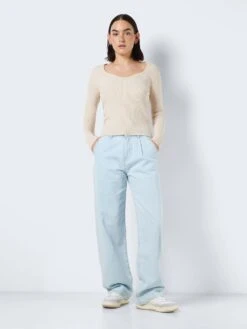 Noisy May SCOOP NECK KNITTED PULLOVER -Noisy May Shop 27027584 Eggnog 1061798 004