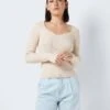 Noisy May SCOOP NECK KNITTED PULLOVER -Noisy May Shop 27027584 Eggnog 1061798 007