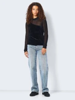 Noisy May VELVET MESH TOP -Noisy May Shop 27028371 Black 004