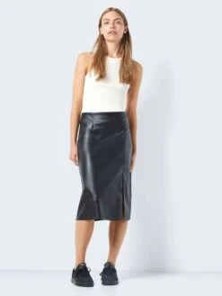 Noisy May FAUX LEATHER MIDI SKIRT