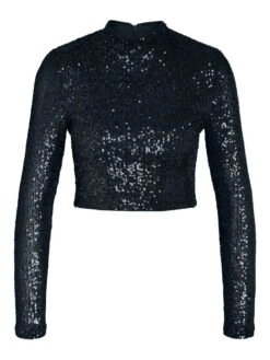 Noisy May CROPPED SEQUIN TOP -Noisy May Shop 27028458 Black 1090024 001