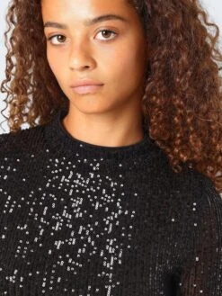 Noisy May CROPPED SEQUIN TOP -Noisy May Shop 27028458 Black 1090024 006