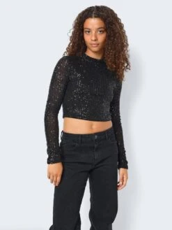 Noisy May CROPPED SEQUIN TOP
