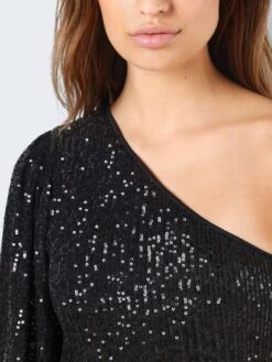 Noisy May ONE-SHOULDER SEQUIN DRESS -Noisy May Shop 27028460 Black 1077980 006