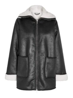 Noisy May LONG FAUX LEATHER JACKET 14 Noisy May LONG FAUX LEATHER JACKET -Noisy May Shop 27028520 Chestnut 001