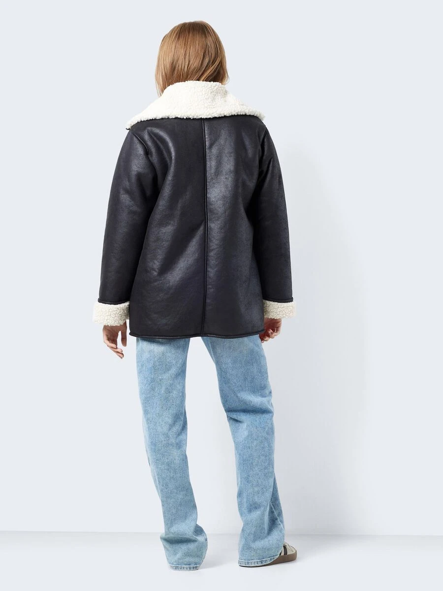 Noisy May LONG FAUX LEATHER JACKET 6 Noisy May LONG FAUX LEATHER JACKET - Image 4