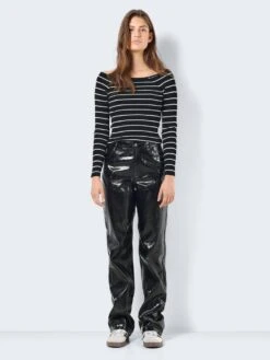 Noisy May FAUX LEATHER CROC TROUSERS -Noisy May Shop 27028824 Black 1078496 004