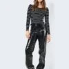 Noisy May FAUX LEATHER CROC TROUSERS -Noisy May Shop 27028824 Black 1078496 007