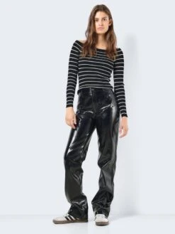 Noisy May FAUX LEATHER CROC TROUSERS