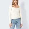 Noisy May SWEETHEART NECKLINE TOP 2 Noisy May SWEETHEART NECKLINE TOP -Noisy May Shop 27028969 PearledIvory 007