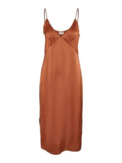Noisy May LONG SATIN DRESS -Noisy May Shop 27028994 MochaBisque 001