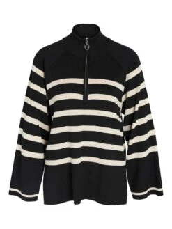 Noisy May STRIPED KNITTED PULLOVER -Noisy May Shop 27029088 Black 1083226 001