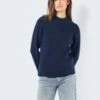 Noisy May HIGH NECK KNITTED PULLOVER -Noisy May Shop 27029257 NavyBlazer 007