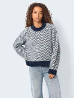 Noisy May PATTERNED KNITTED PULLOVER