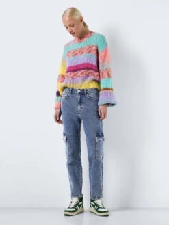 Noisy May NMMONI CROPPED CARGO JEANS -Noisy May Shop 27029295 MediumBlueDenim 004