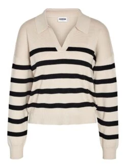 Noisy May KNITTED POLO NECK PULLOVER -Noisy May Shop 27029476 Oatmeal 1091192 001