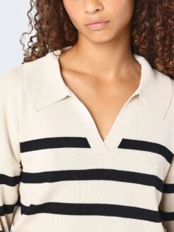 Noisy May KNITTED POLO NECK PULLOVER -Noisy May Shop 27029476 Oatmeal 1091192 006