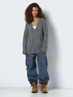 Noisy May KNITTED ZIP CARDIGAN -Noisy May Shop 27029912 MediumGreyMelange 004
