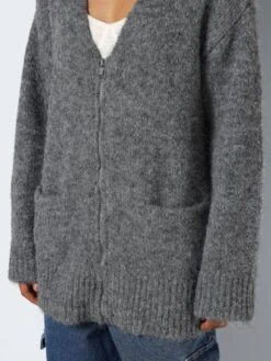 Noisy May KNITTED ZIP CARDIGAN -Noisy May Shop 27029912 MediumGreyMelange 006