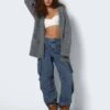 Noisy May KNITTED ZIP CARDIGAN -Noisy May Shop 27029912 MediumGreyMelange 007
