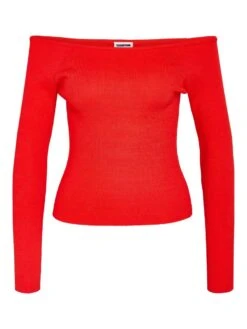 Noisy May OFF SHOULDER KNITTED PULLOVER 13 Noisy May OFF SHOULDER KNITTED PULLOVER -Noisy May Shop 27030260 FlameScarlet 001