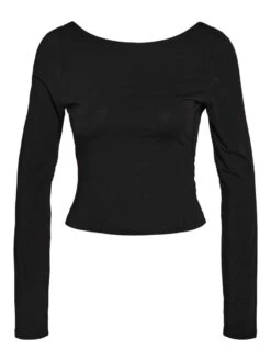Noisy May LONG SLEEVED OPEN BACK TOP -Noisy May Shop 27031147 Black 001