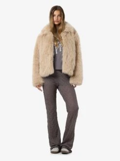 Noisy May FAUX FUR COAT -Noisy May Shop 27031886 Oatmeal 004