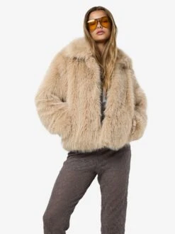 Noisy May FAUX FUR COAT -Noisy May Shop 27031886 Oatmeal 007