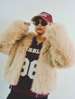 Noisy May FAUX FUR COAT -Noisy May Shop 27031886 Oatmeal 008